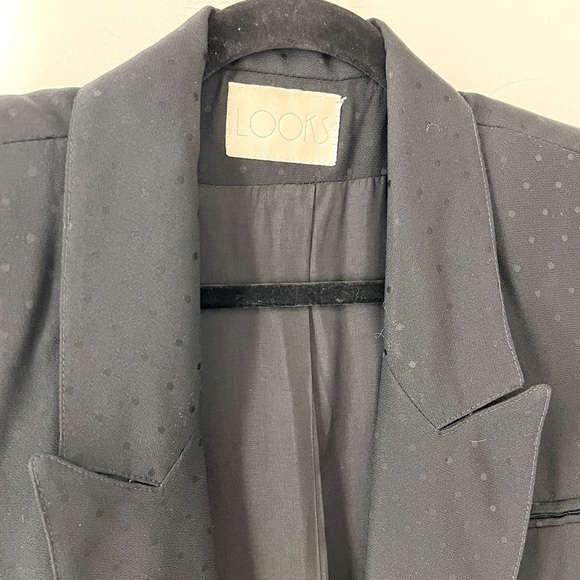 Vintage Polka Dot Black on Black Blazer - Picture 4 of 6